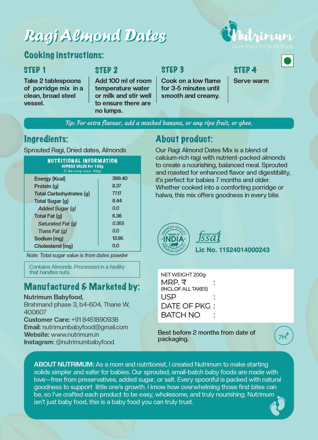 Ragi Dates and Almond